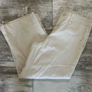 Wide leg crop cotton pant